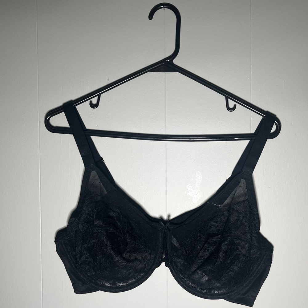 HSIA Black Lace Full Coverage Unlined Underwire Bra 40C NWT